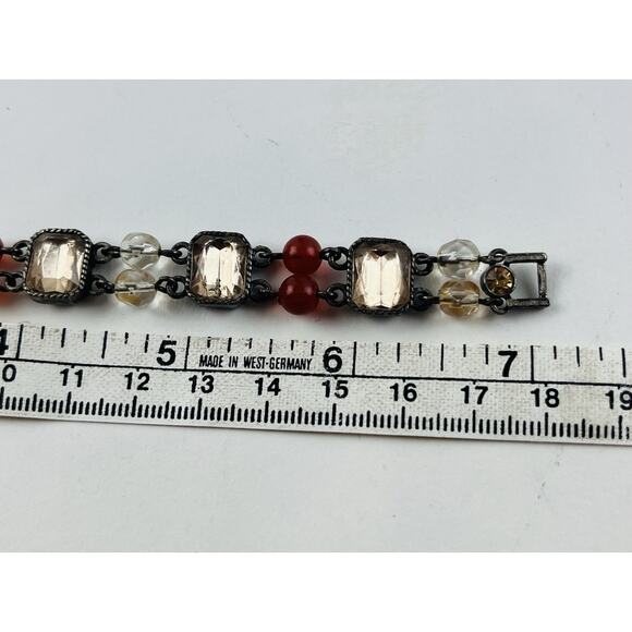 Vintage Avon Bracelet Marked HS Honor Society Bead Jewelry Amber look citrine gr - Picture 8 of 9